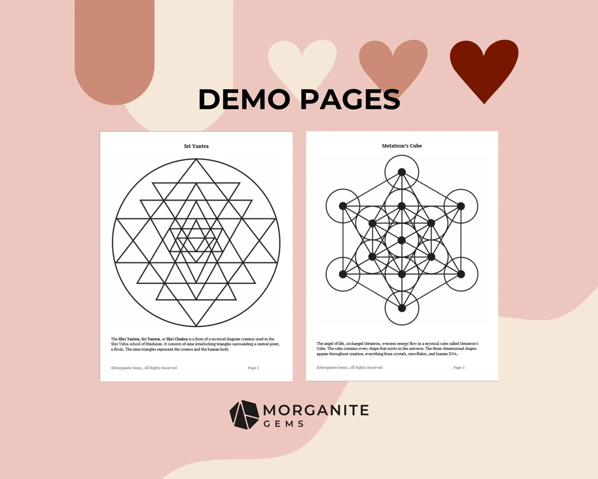 Sacred Geometry | Digital Download | Crystal Grid-Morganite Gems