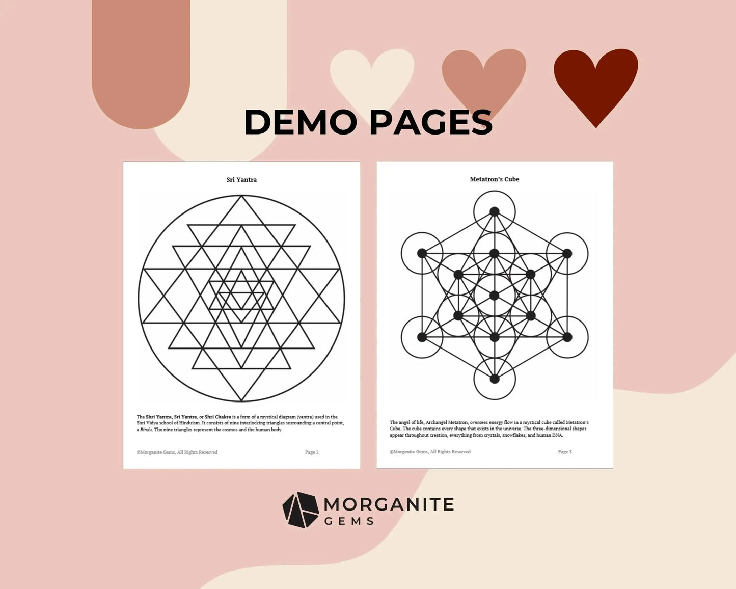 Sacred Geometry | Digital Download | Crystal Grid-Morganite Gems