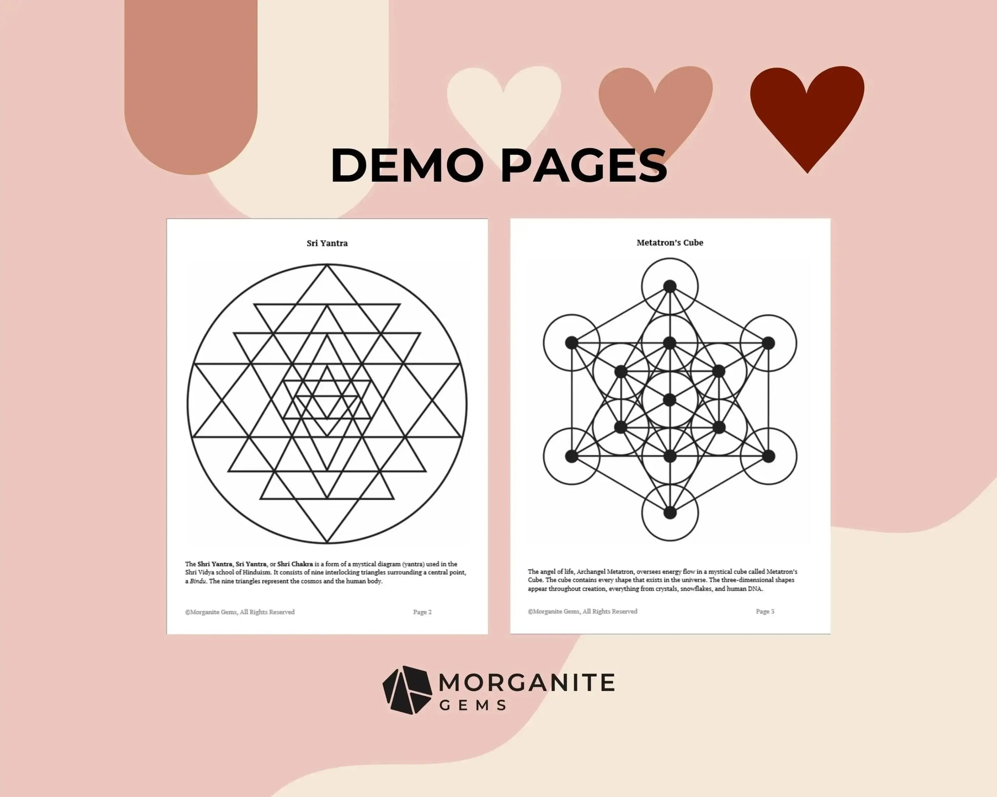 Sacred Geometry | Digital Download | Crystal Grid-Morganite Gems