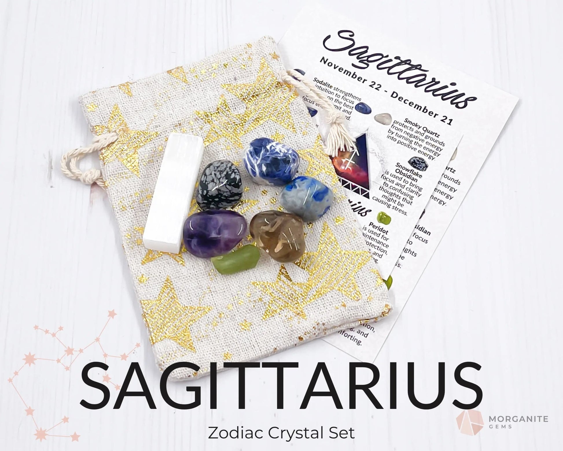 Sagittarius Crystal Set-Morganite Gems