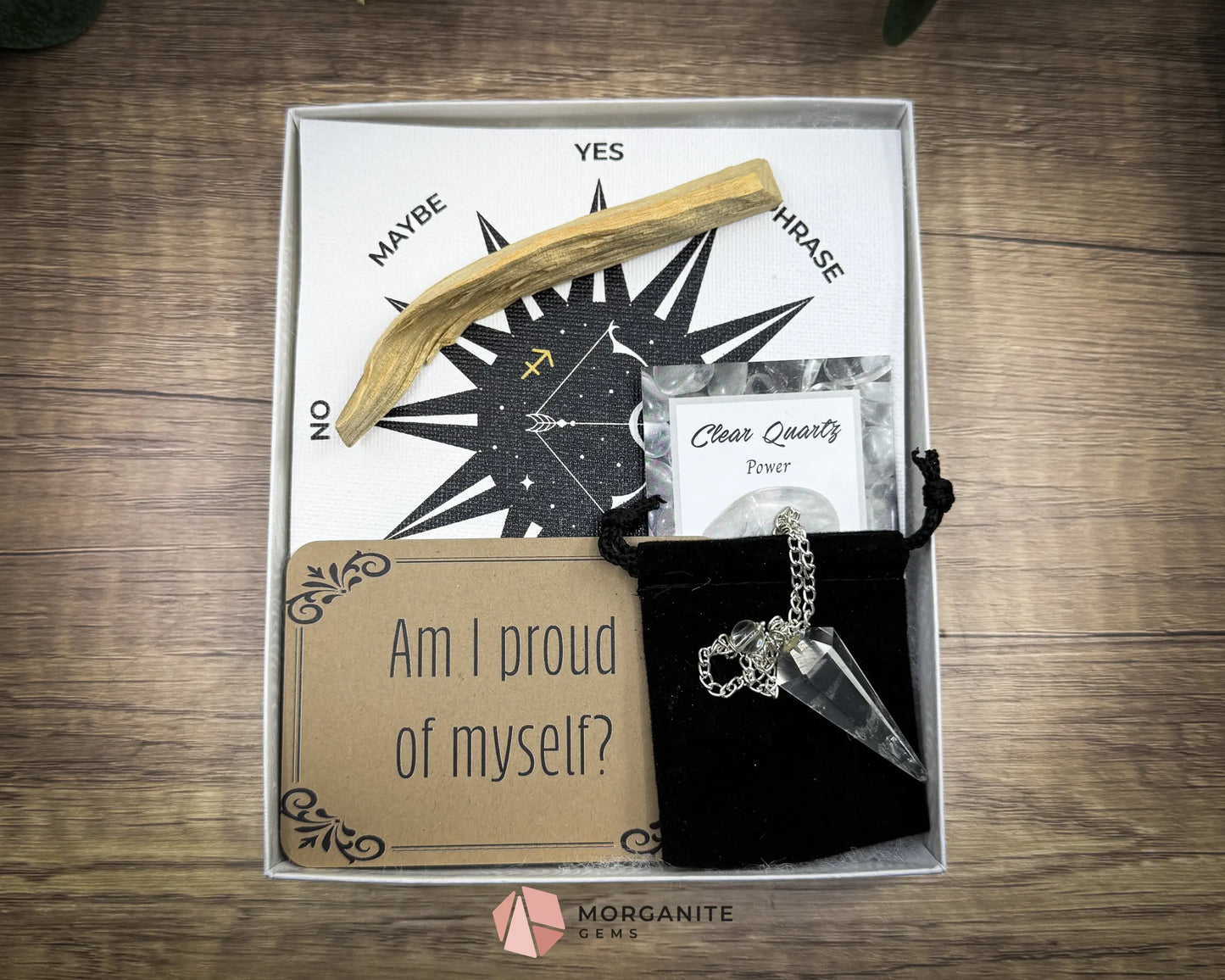 Sagittarius Pendulum Set – Crystal Divination Kit with Zodiac Mat Gift Box & Tools for Intuition Truth & Expansion