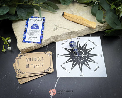 Sagittarius Pendulum Set – Crystal Divination Kit with Zodiac Mat Gift Box & Tools for Intuition Truth & Expansion