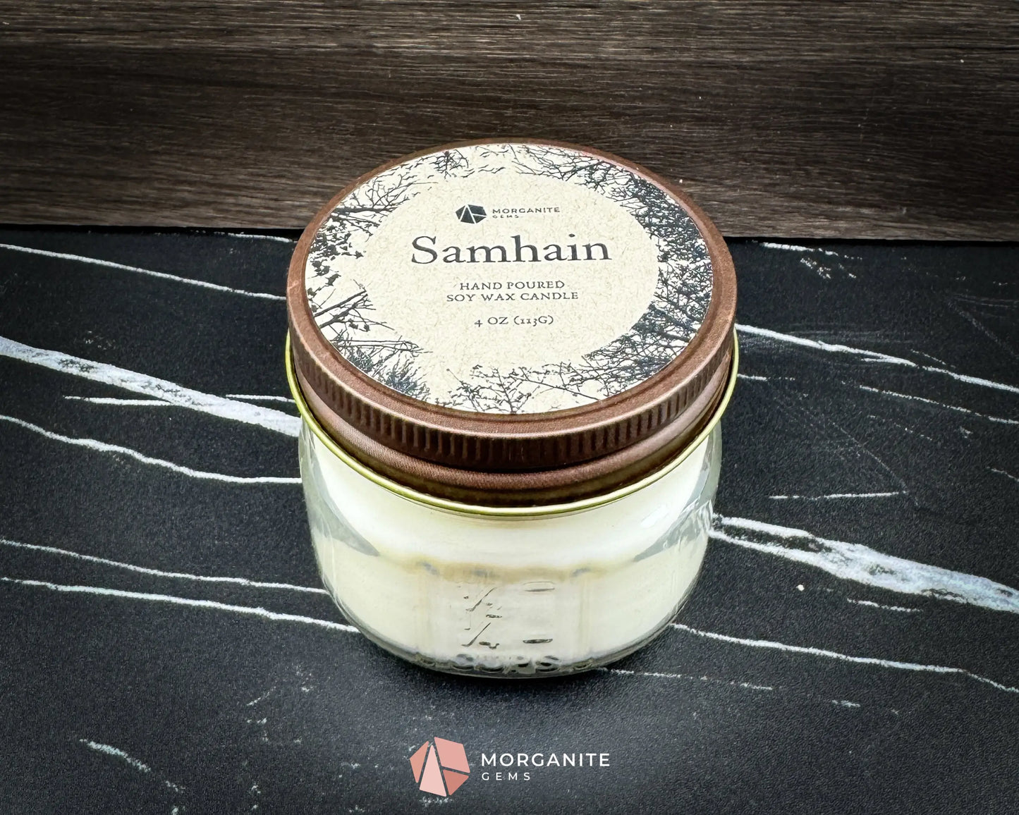 Samhain Candle Collection – Choose Your Size | Soy Candles with Crystals & Herbs | Fall Witchy Decor & Ritual Candles