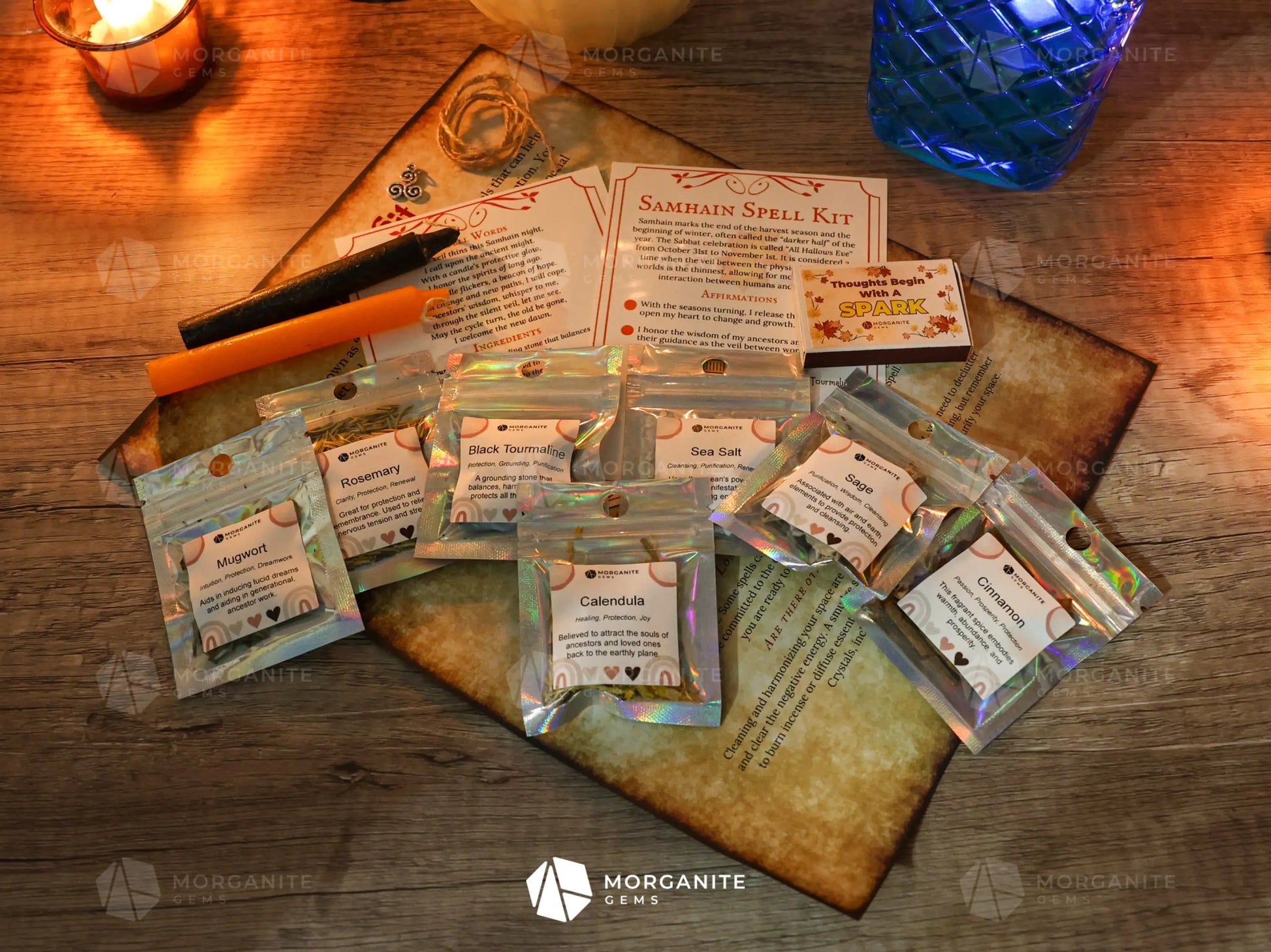 Samhain Spell Jar Kit-Morganite Gems