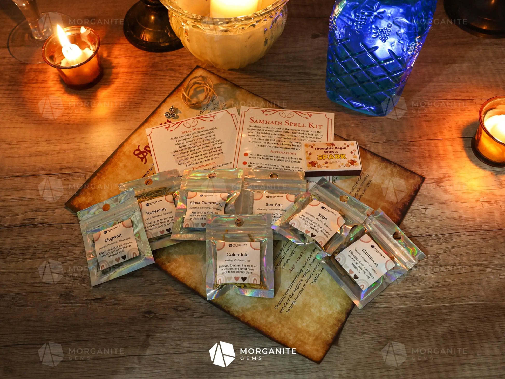 Samhain Spell Jar Kit-Morganite Gems