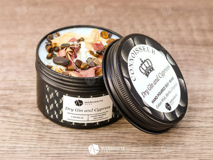 Scented Candles for Men in Black Tin-Morganite Gems