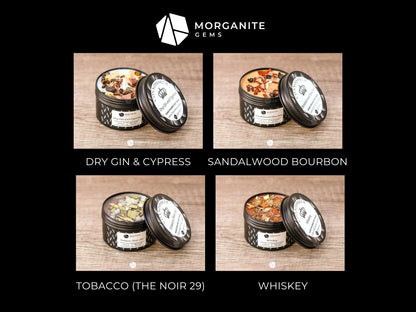 Scented Candles for Men in Black Tin-Morganite Gems