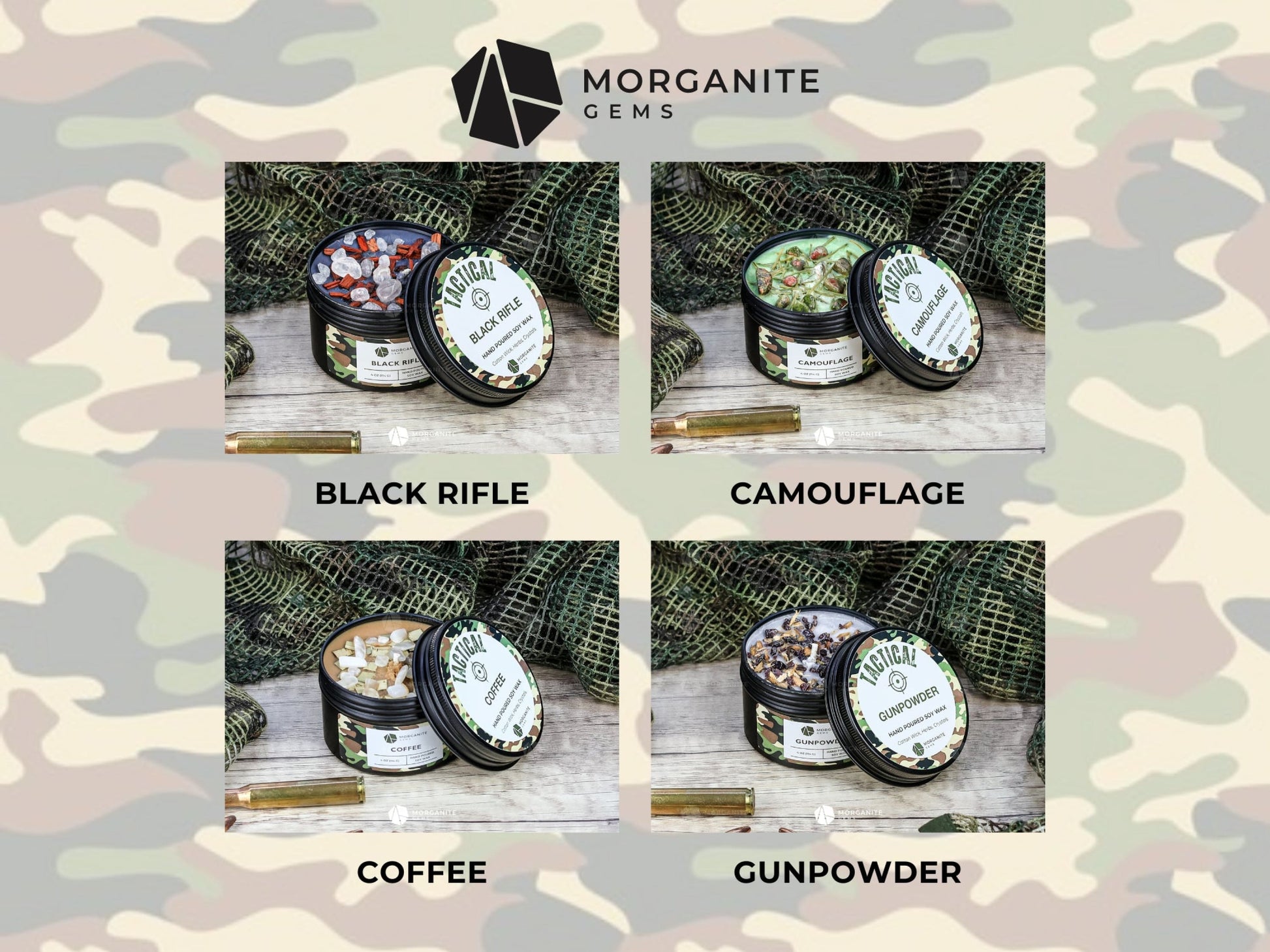 Scented Candles for Men in Black Tin-Morganite Gems