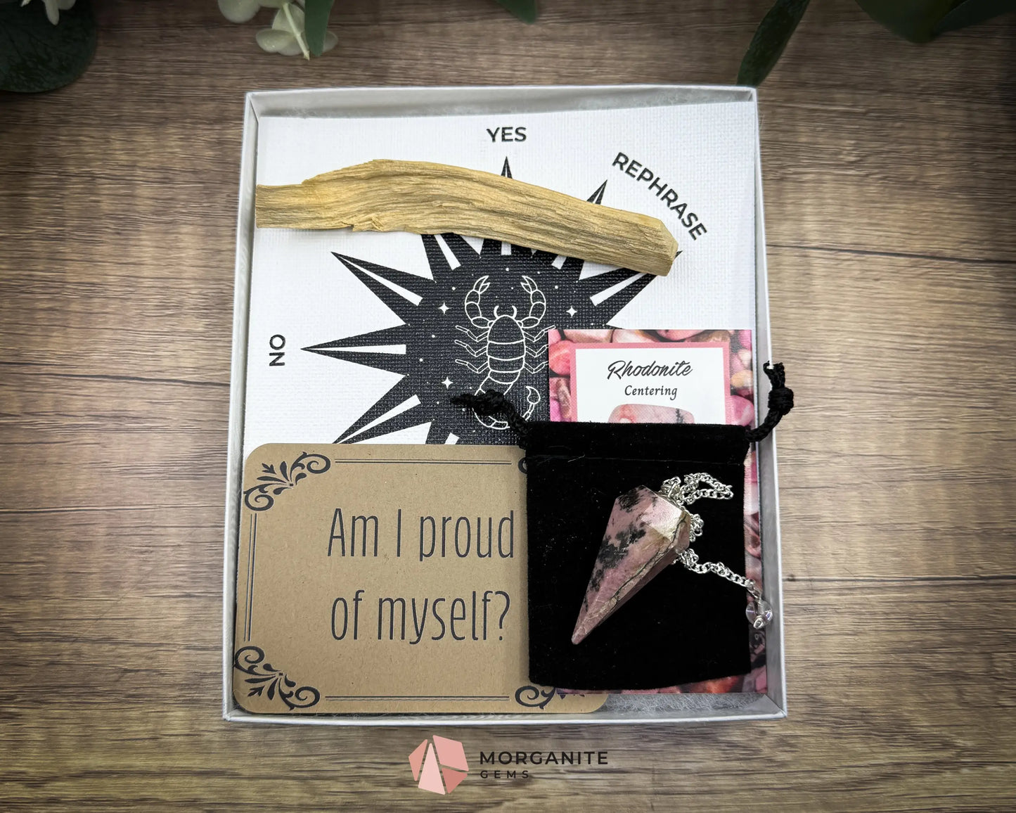 Scorpio Pendulum Set – Crystal Divination Kit with Zodiac Mat Gift Box & Tools for Emotional Strength & Intuition