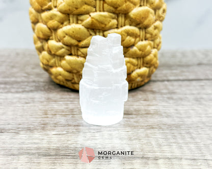 Selenite Twin Towers – Multiple Sizes for Energy and Elegance-Morganite Gems