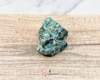 Semi-Polished Beryl Emerald in Feldspar and Biotite – Unique Mineral Specimen-Morganite Gems