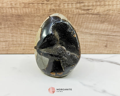 Septarian Dragon Egg Druzy Geode No. 1 – 4.2’’ × 3.3’’ × 3.1’’ | 1.83 lb Unique Crystal Specimen - Metaphysical Crystals