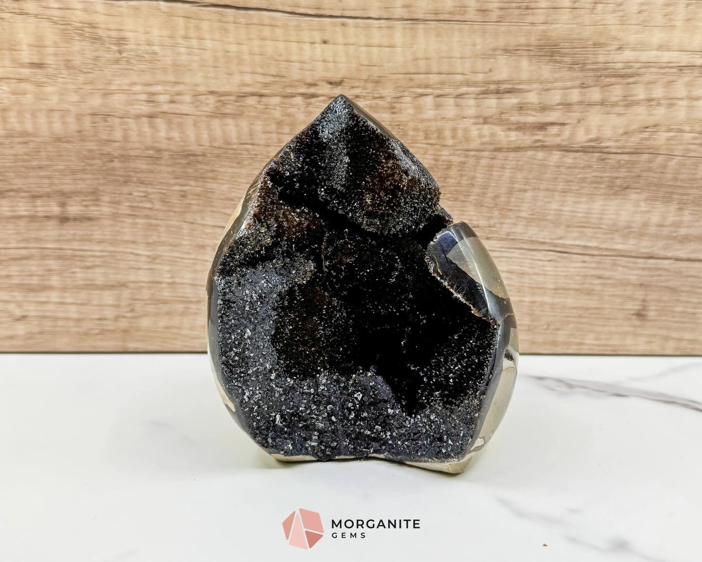 Septarian Dragon Egg Druzy Geode No. 2 – 4.8″ × 4.1″ × 2.8″ | 2.2 lb Earthy Crystal Specimen - Metaphysical Crystals