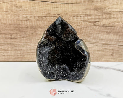 Septarian Dragon Egg Druzy Geode No. 2 – 4.8″ × 4.1″ × 2.8″ | 2.2 lb Earthy Crystal Specimen - Metaphysical Crystals