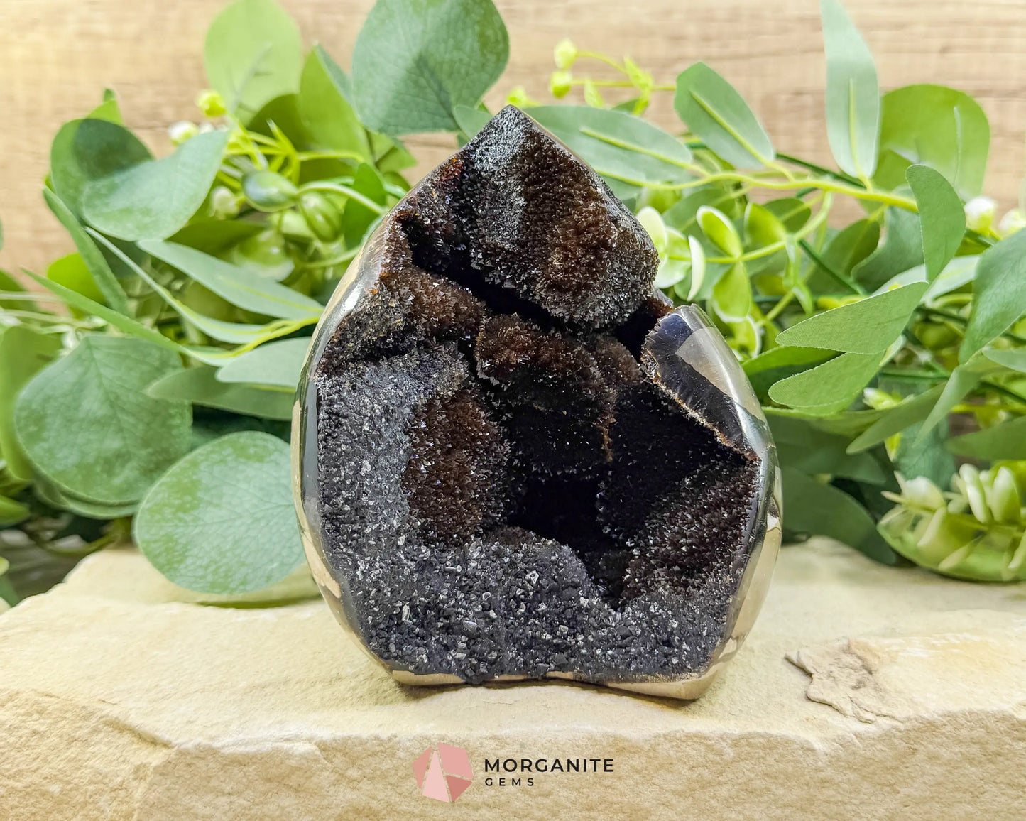 Septarian Dragon Egg Druzy Geode No. 2 – 4.8″ × 4.1″ × 2.8″ | 2.2 lb Earthy Crystal Specimen - Metaphysical Crystals