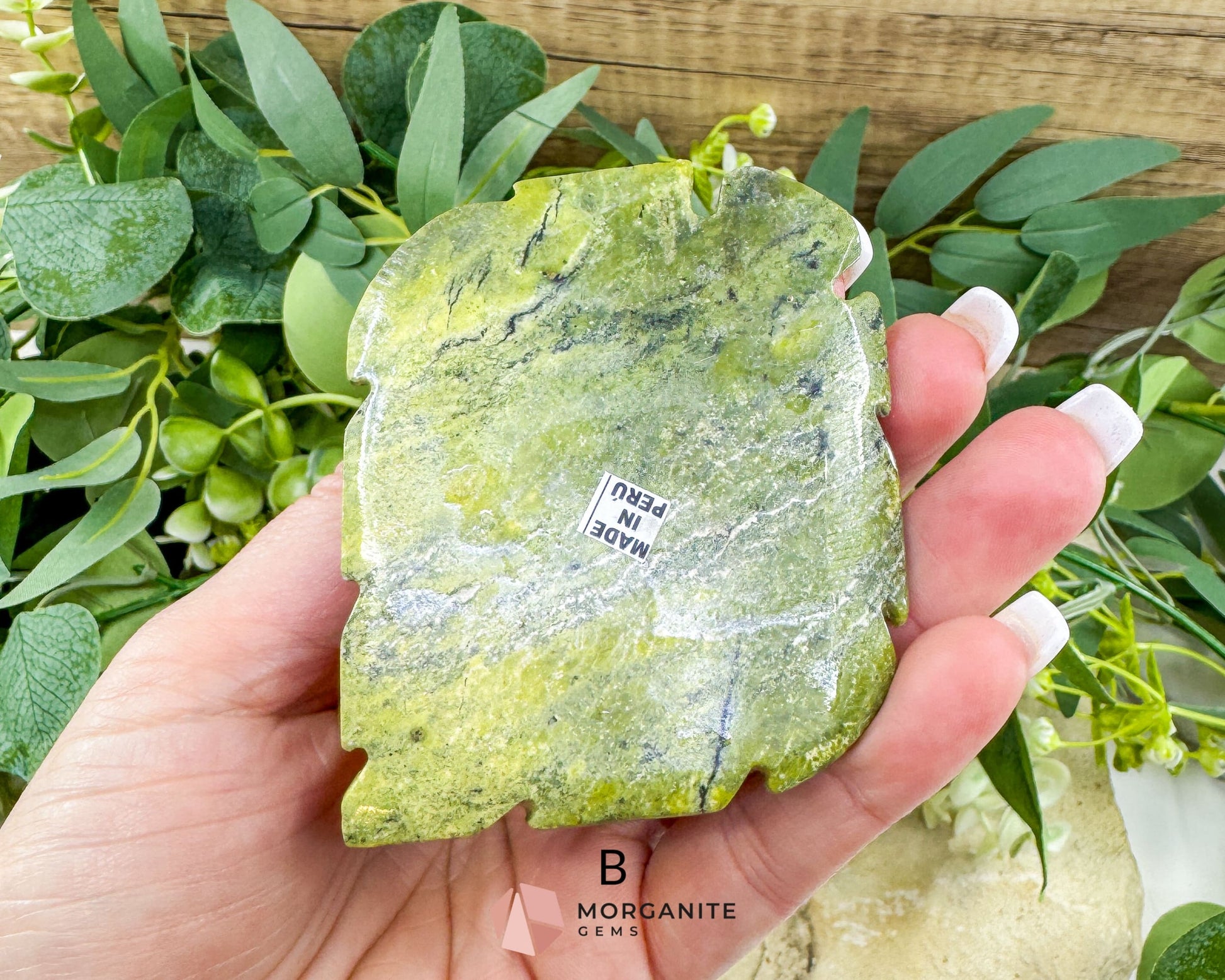 Serpentine Frog on Lily Pad – Hand-Carved Crystal Animal Figurine (Choose A or B 2’’) - Metaphysical Crystals