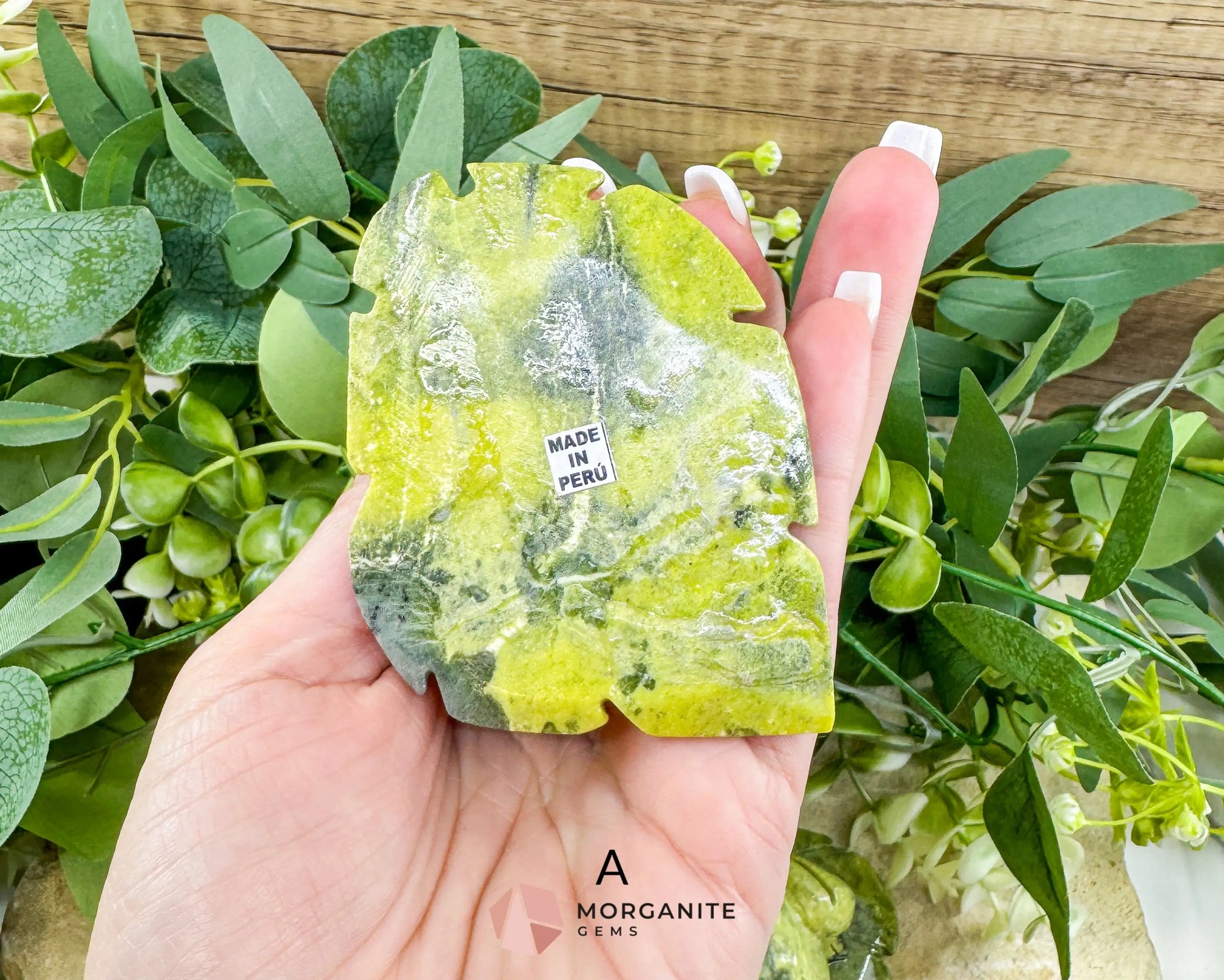 Serpentine Frog on Lily Pad – Hand-Carved Crystal Animal Figurine (Choose A or B 2’’) - Metaphysical Crystals