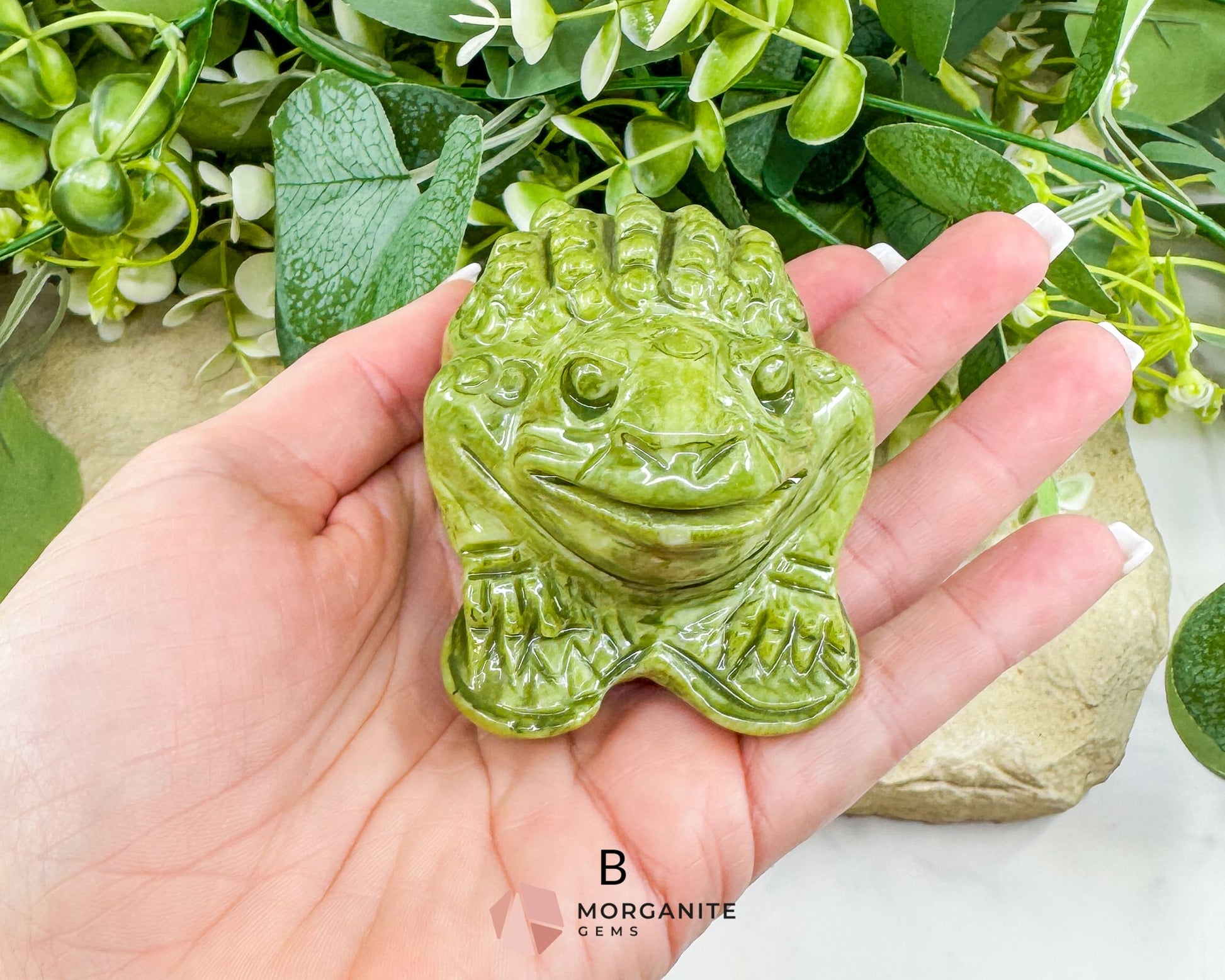 Serpentine Money Frog with Coin – Hand-Carved Crystal Toad for Wealth & Abundance - Metaphysical Crystals