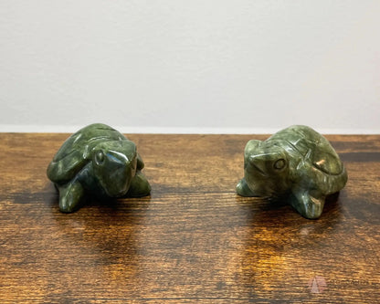 Serpentine Turtle Animal Carving-Morganite Gems