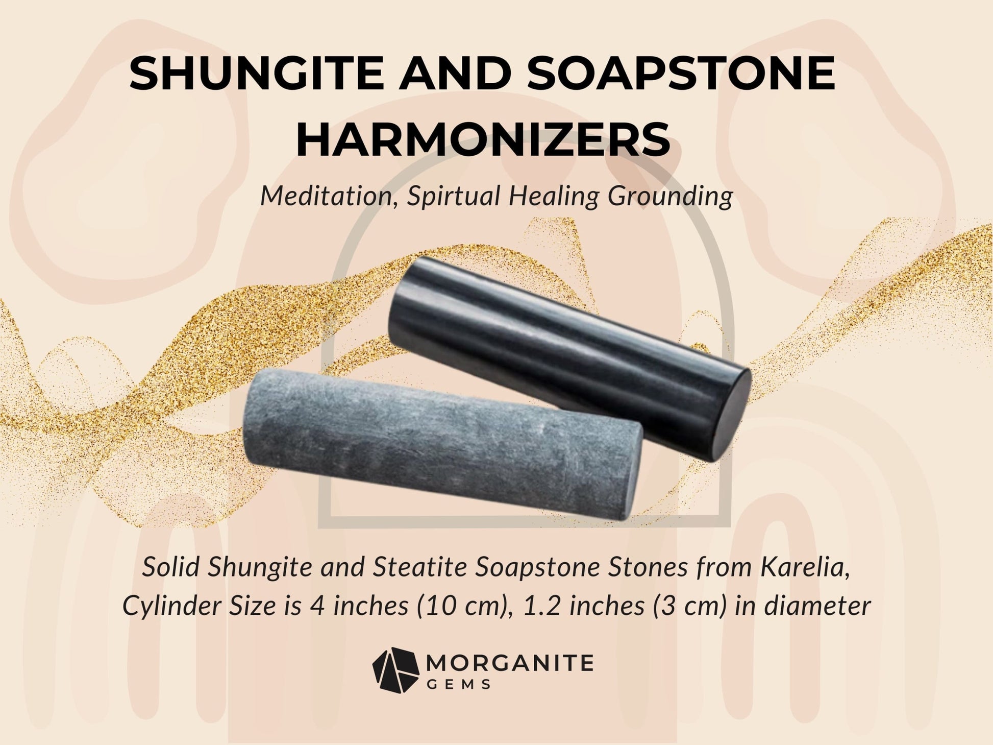 Shungite and Soapstone Cylinder Harmonizer-Morganite Gems