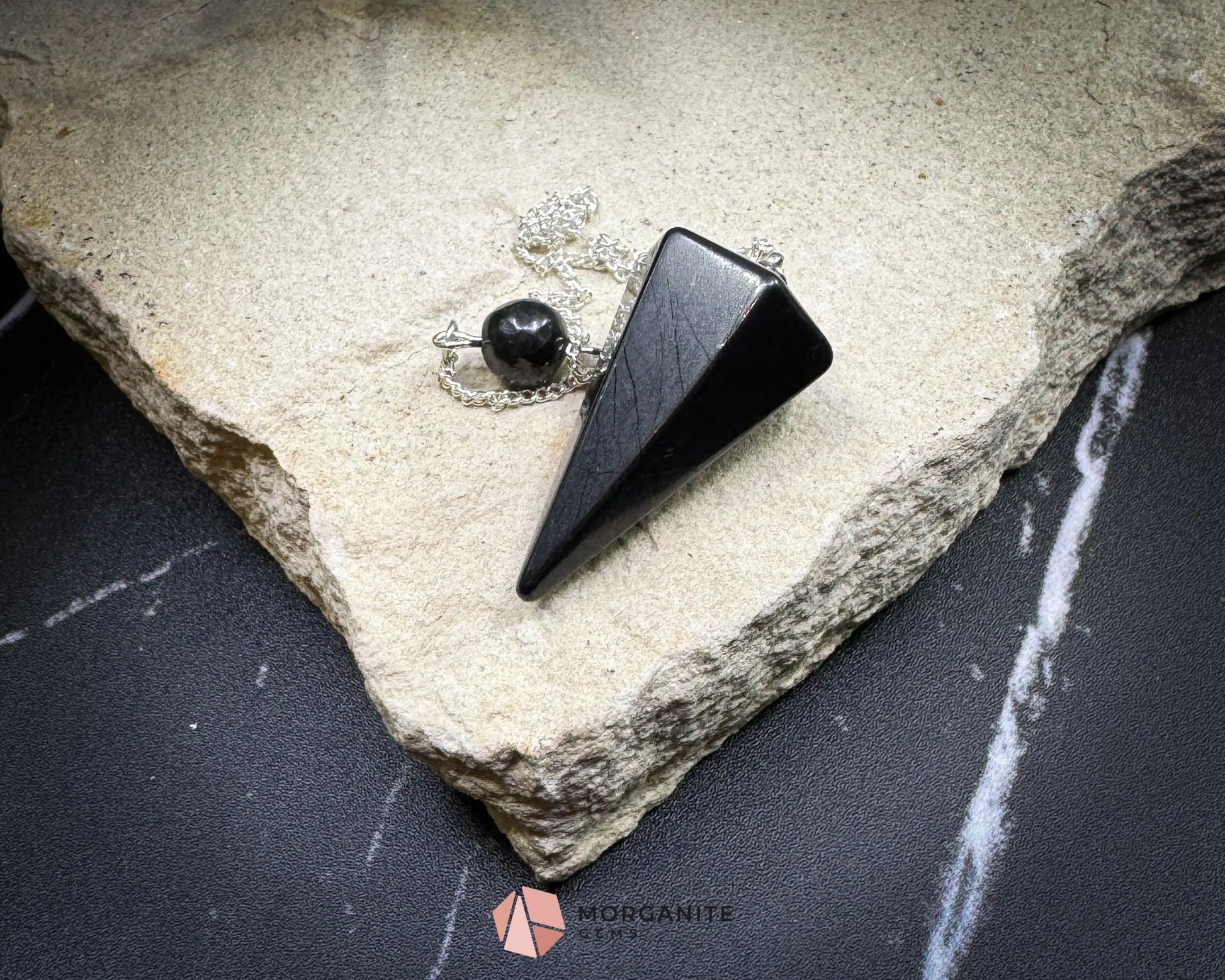 Shungite Crystal Pendulum for Protection & Energy Detox - Metaphysical Crystals