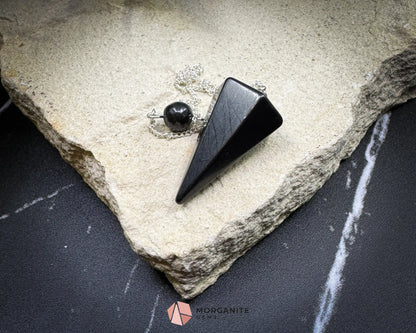 Shungite Crystal Pendulum for Protection & Energy Detox - Metaphysical Crystals