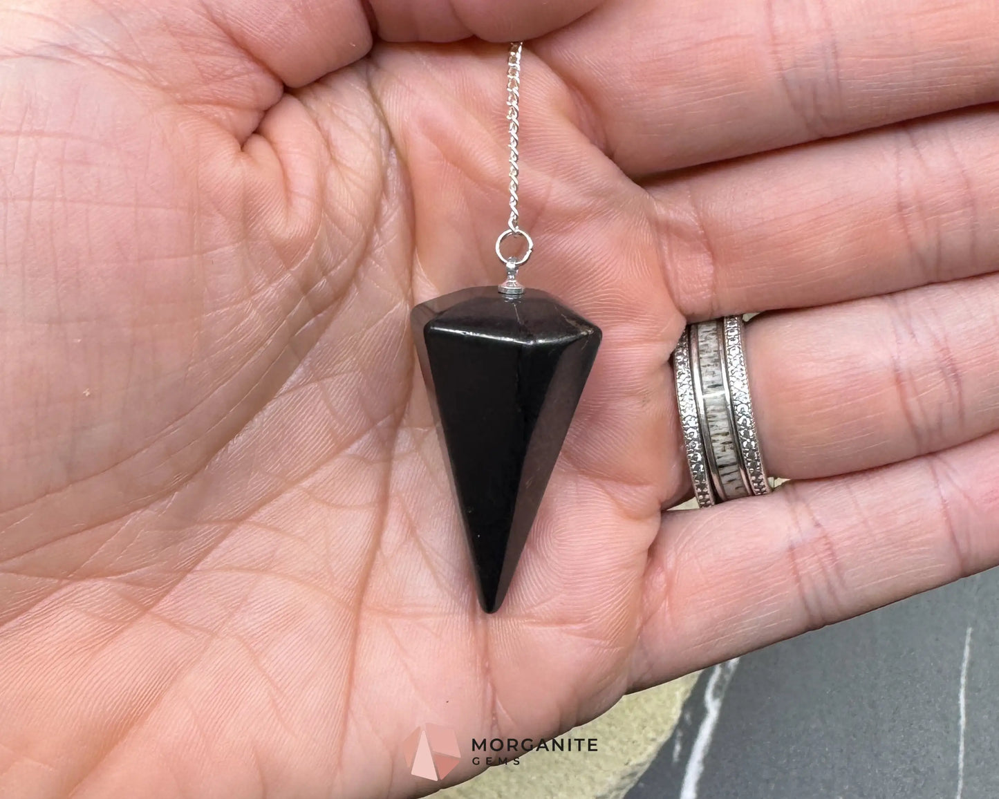 Shungite Crystal Pendulum for Protection & Energy Detox - Metaphysical Crystals