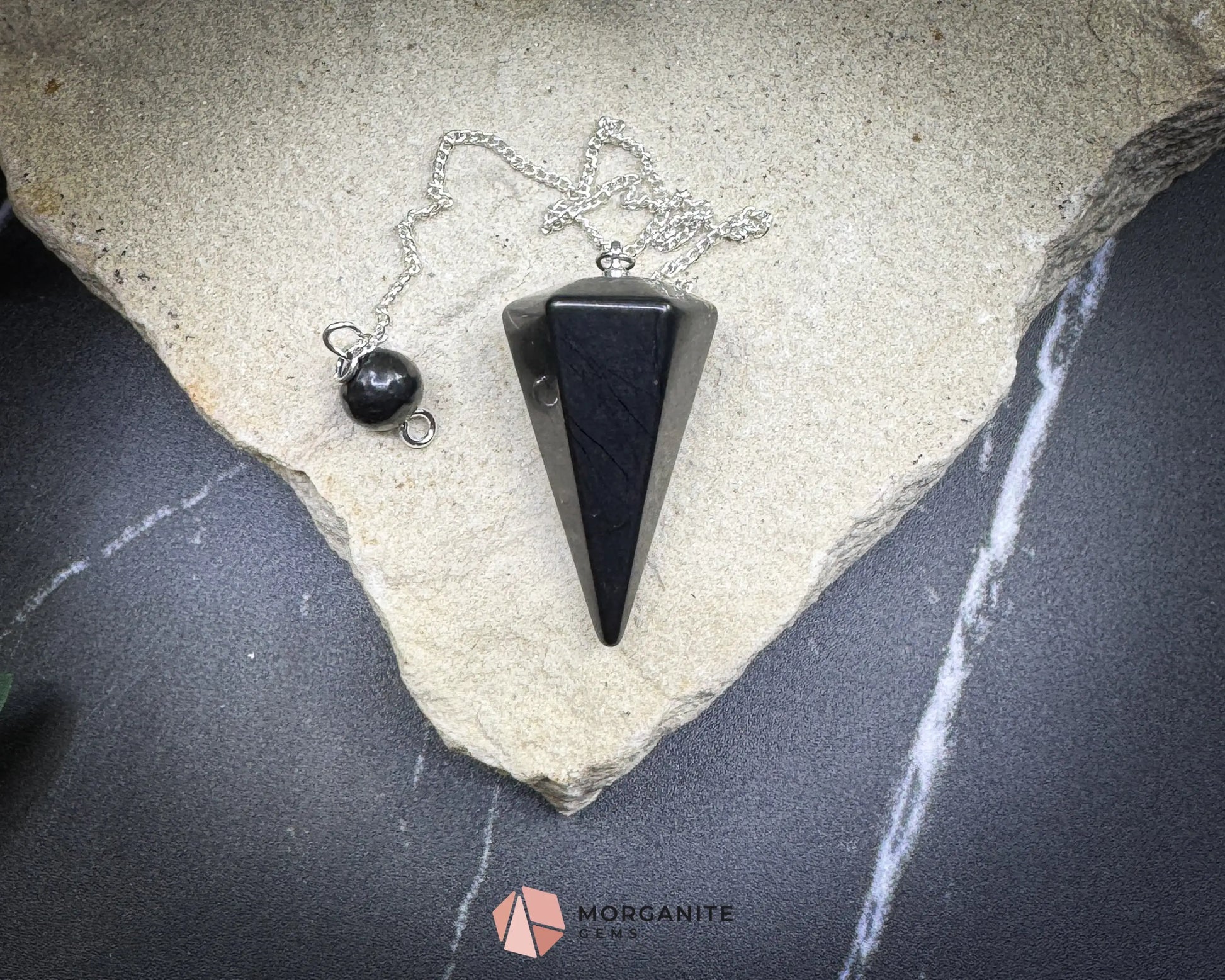 Shungite Crystal Pendulum for Protection & Energy Detox - Metaphysical Crystals