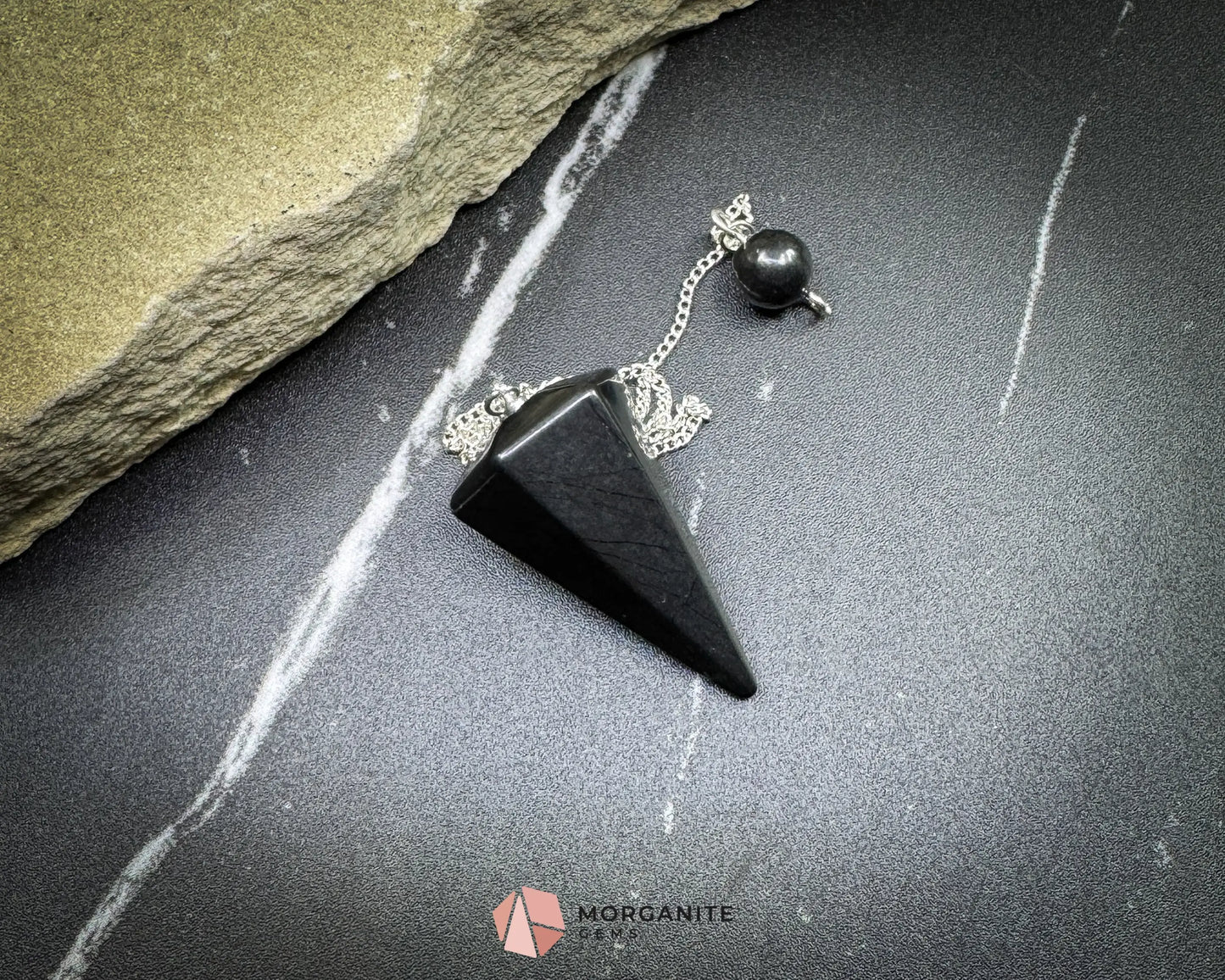 Shungite Crystal Pendulum for Protection & Energy Detox - Metaphysical Crystals