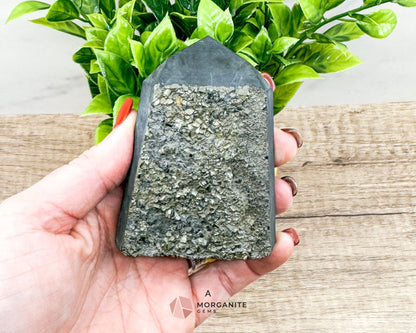 Shungite with Pyrite Towers – Natural Energy Amplifiers for Harmonious Spaces-Morganite Gems