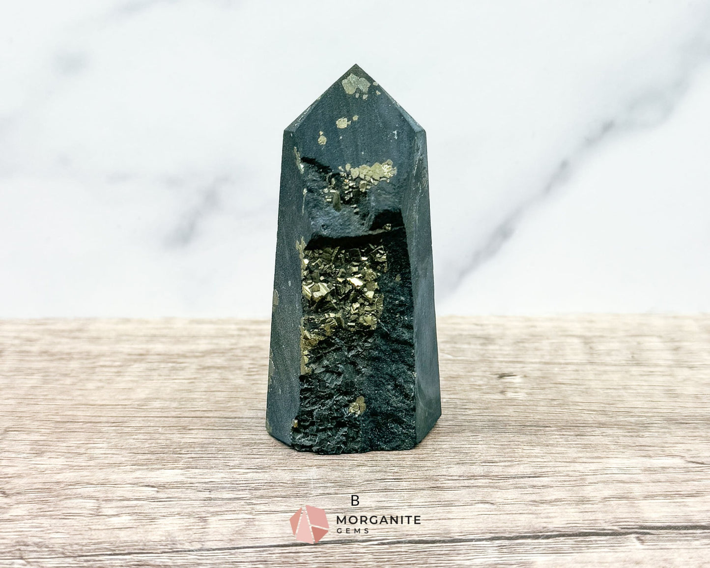 Shungite with Pyrite Towers – Natural Energy Amplifiers for Harmonious Spaces-Morganite Gems