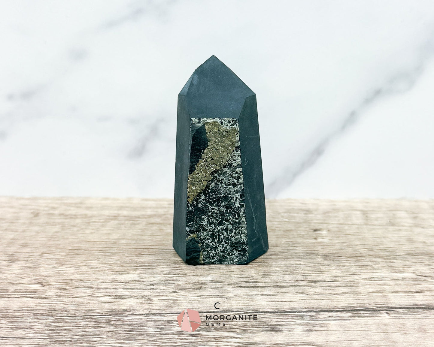 Shungite with Pyrite Towers – Natural Energy Amplifiers for Harmonious Spaces-Morganite Gems