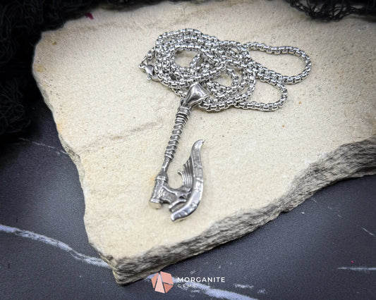 Vintage Viking Mythology Axe Pendant Necklace – Titanium Steel Amulet - Jewelry