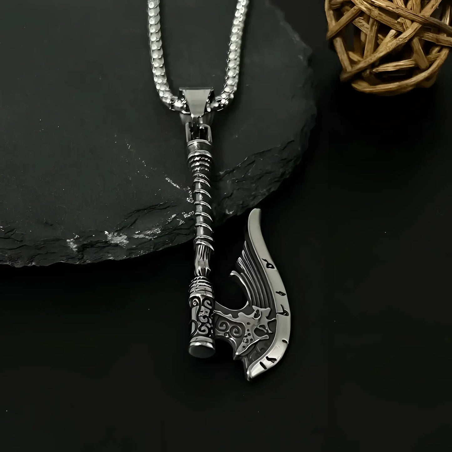 Vintage Viking Mythology Axe Pendant Necklace - Gothic