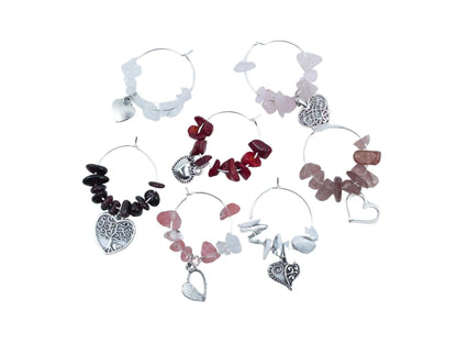 Silver Love Wine Charms-Morganite Gems