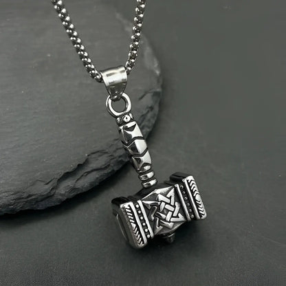 Retro Viking Thor’s Hammer Pendant Necklace