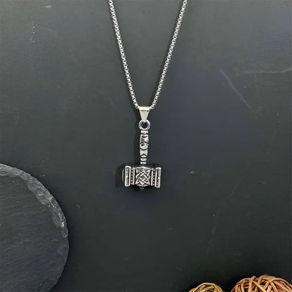 Retro Viking Thor’s Hammer Pendant Necklace