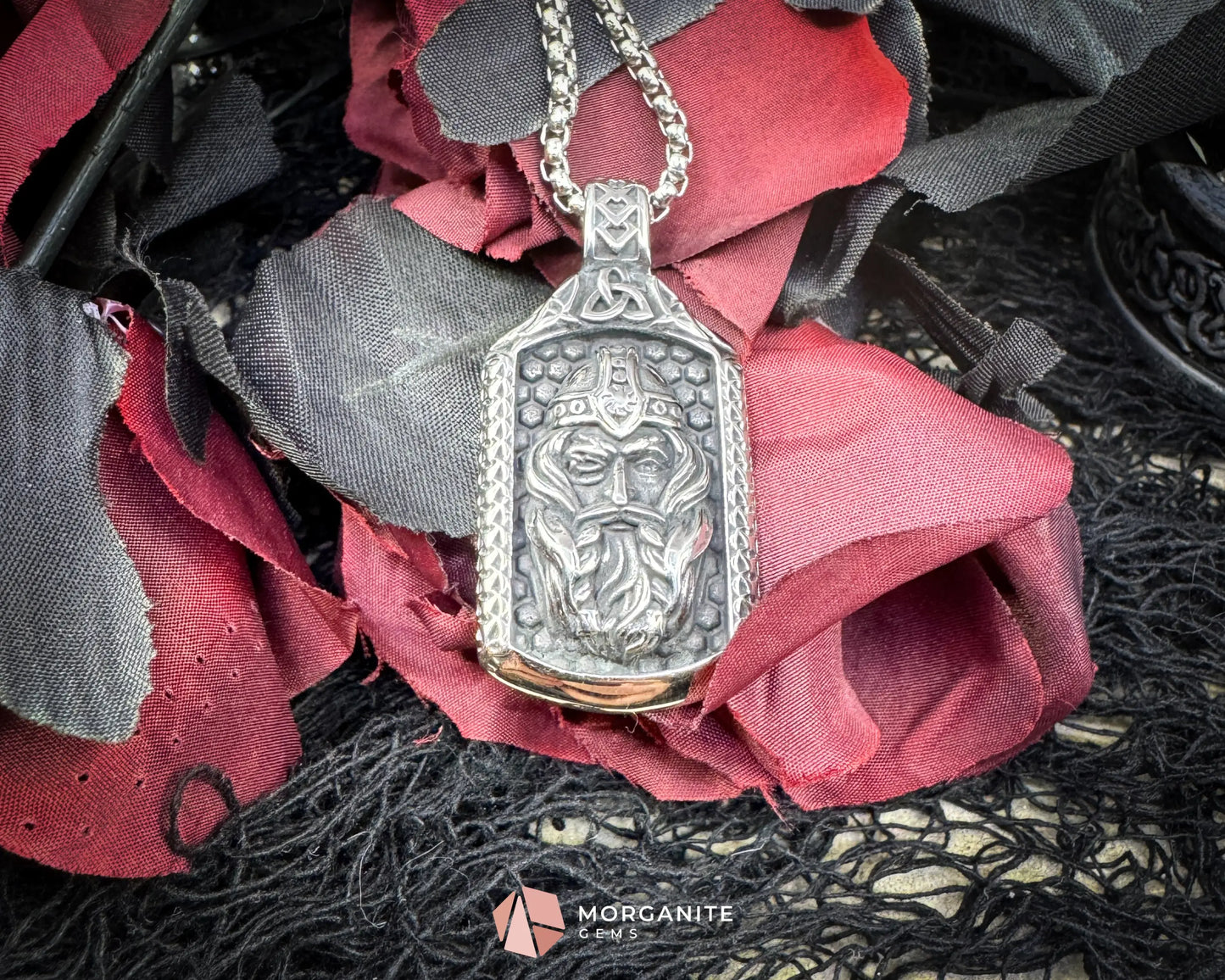 Vintage Viking Warrior Pendant Necklace – Stainless Steel Norse Amulet - Jewelry