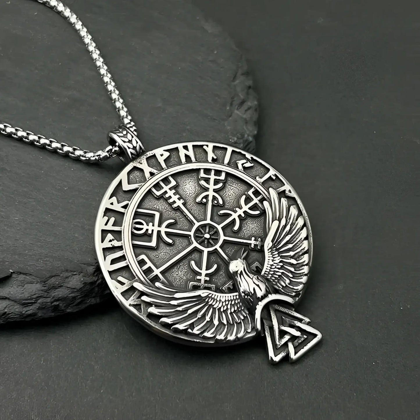 Vintage Hip Hop Viking Jewelry Rune Pendant Necklace