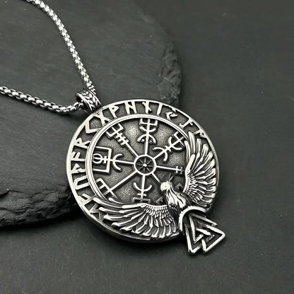 Vintage Hip Hop Viking Jewelry Rune Pendant Necklace