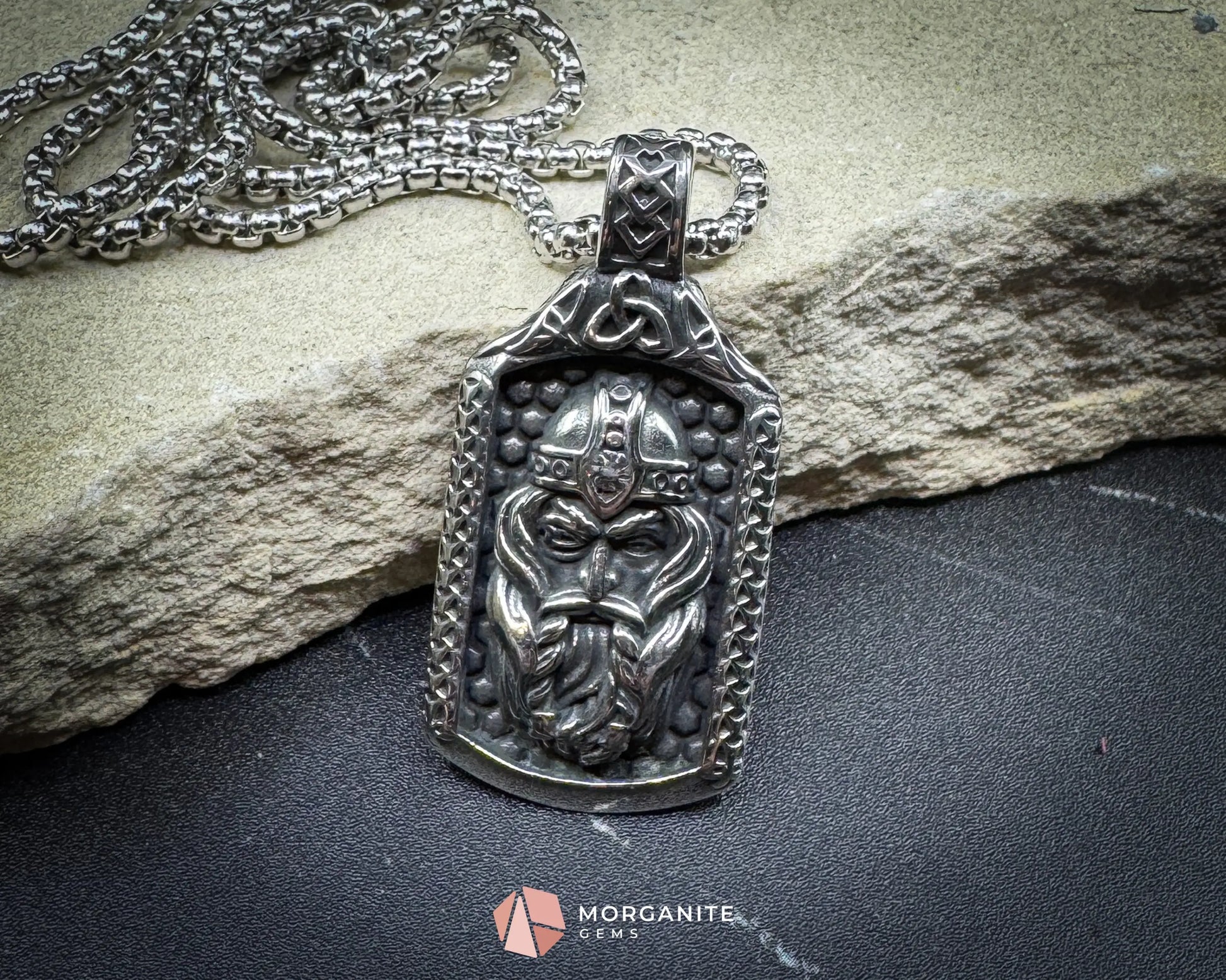 Vintage Viking Warrior Pendant Necklace – Stainless Steel Norse Amulet - Jewelry
