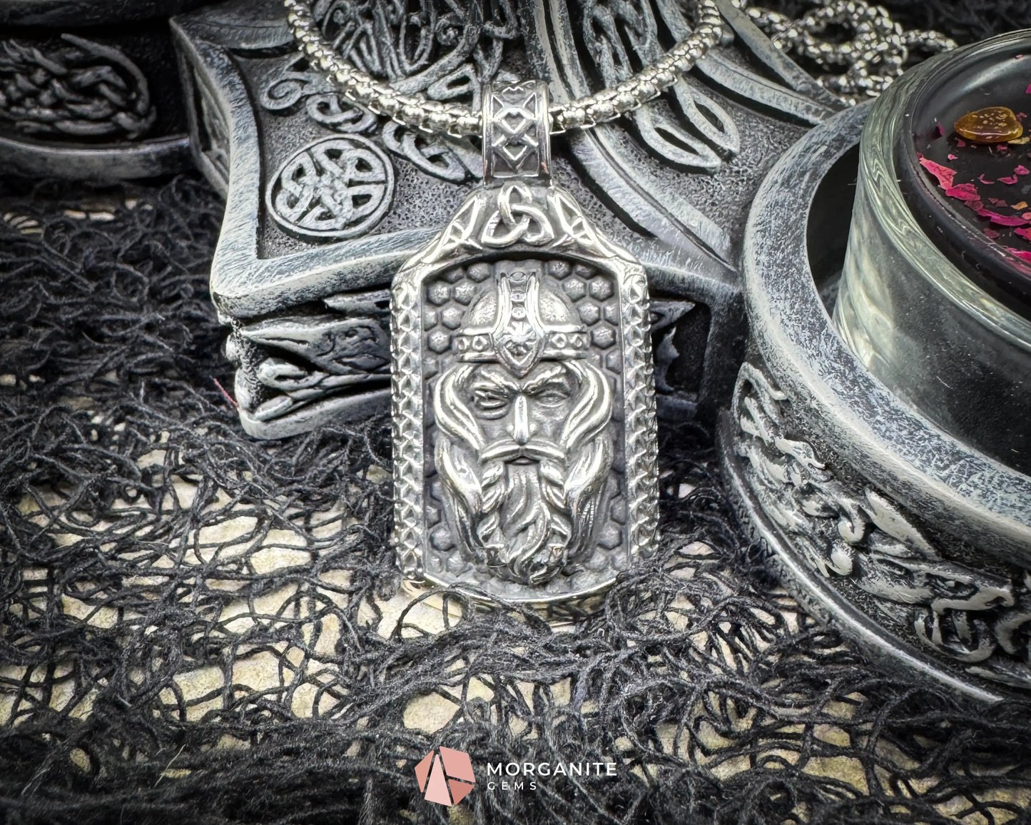 Vintage Viking Warrior Pendant Necklace – Stainless Steel Norse Amulet - Jewelry