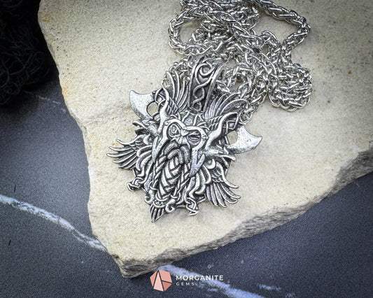 Odin Viking Warrior Pendant Necklace – Norse God Amulet on 60cm Chain