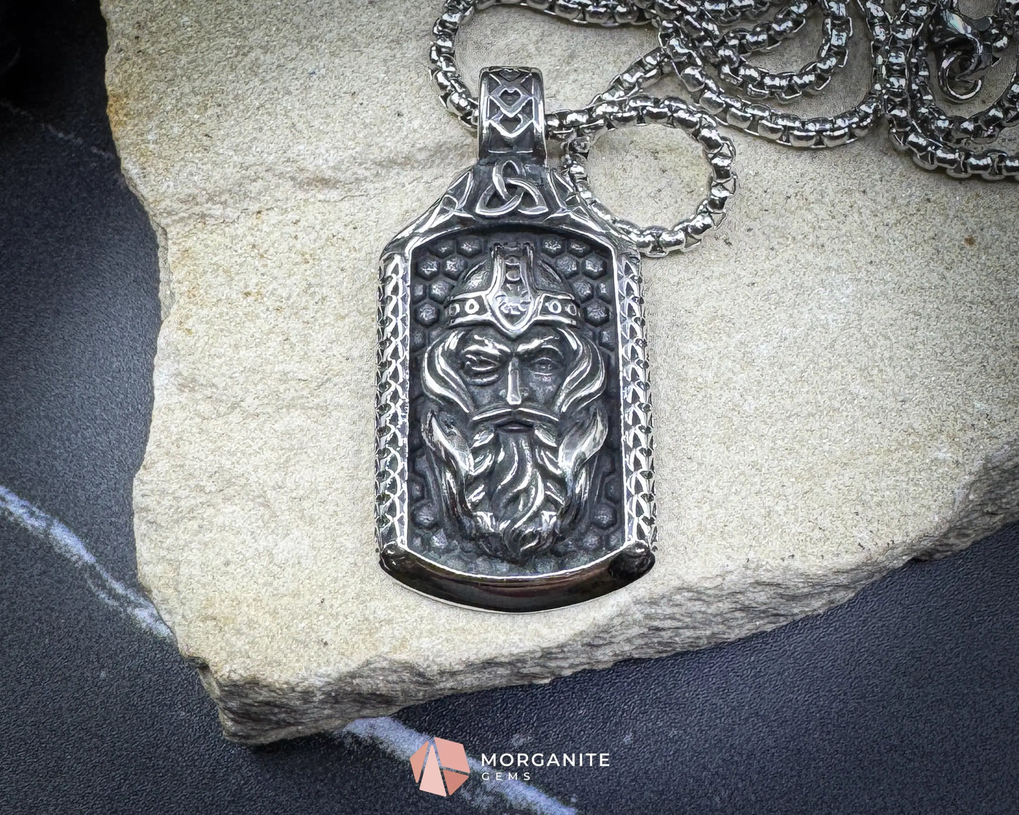 Vintage Viking Warrior Pendant Necklace – Stainless Steel Norse Amulet - Jewelry