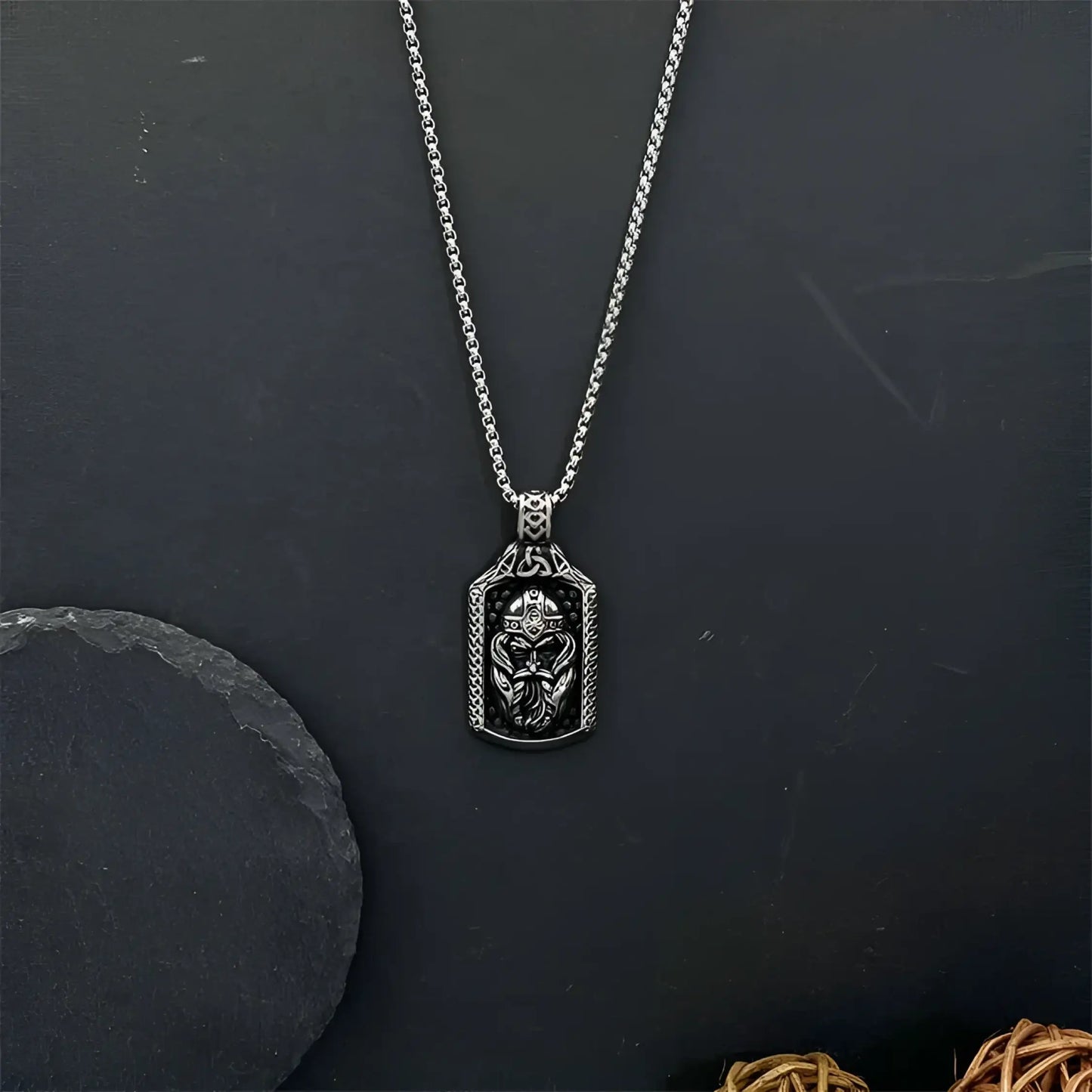 Vintage Viking Warrior Pendant Necklace