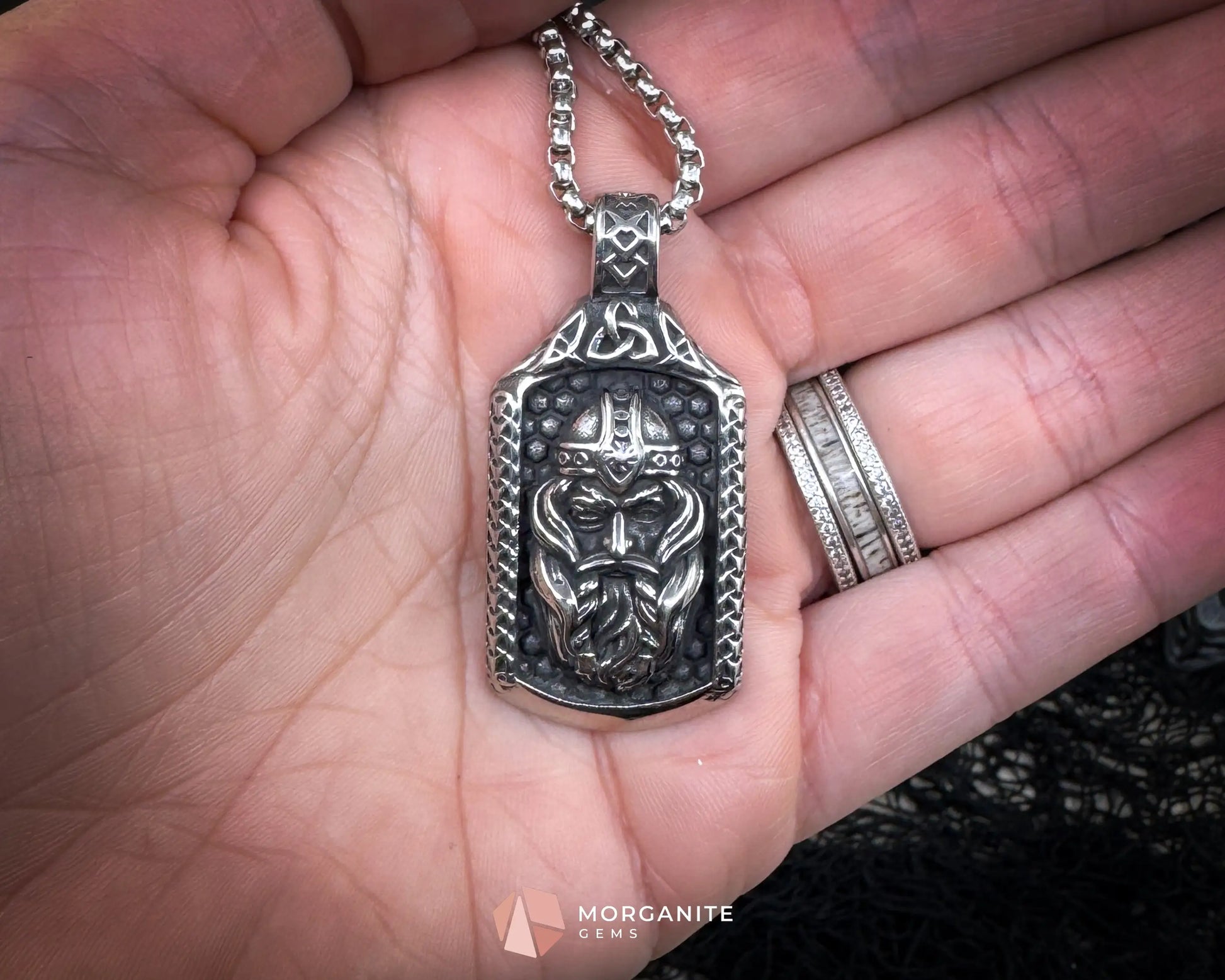 Vintage Viking Warrior Pendant Necklace – Stainless Steel Norse Amulet - Jewelry