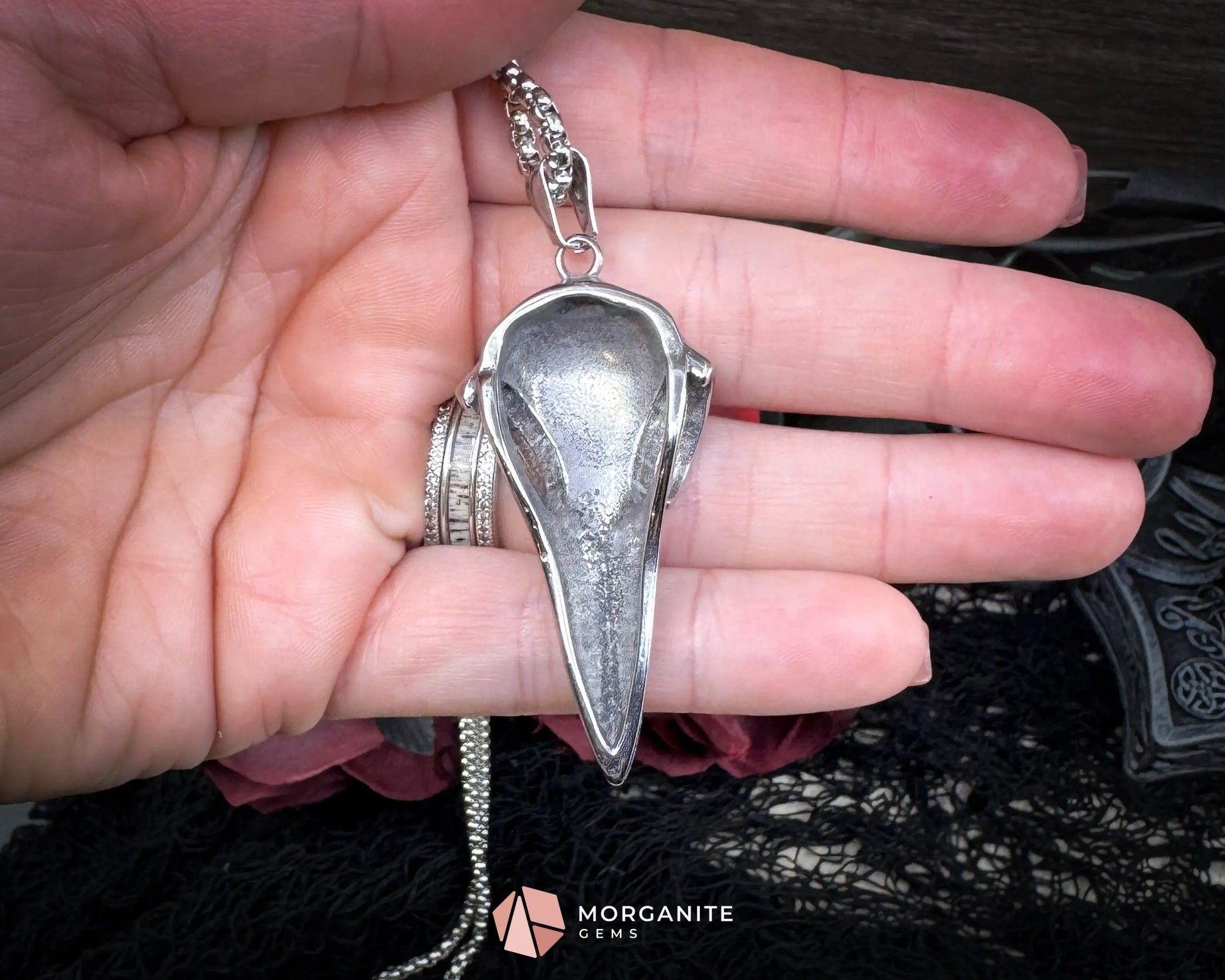 Vintage Viking Raven Head Compass Pendant Necklace – Stainless Steel Norse Symbol - Jewelry