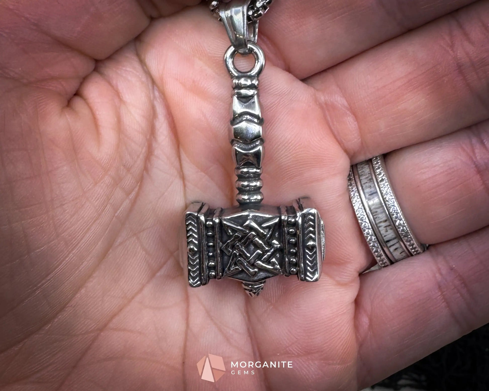 Retro Viking Thor’s Hammer Pendant Necklace – Stainless Steel Mjolnir Amulet - Jewelry