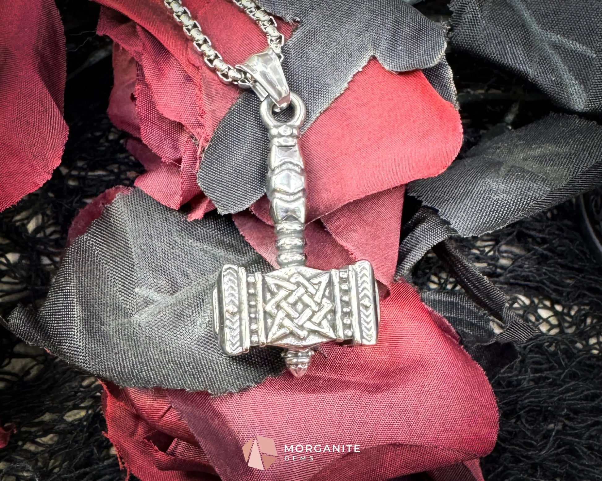 Retro Viking Thor’s Hammer Pendant Necklace – Stainless Steel Mjolnir Amulet - Jewelry