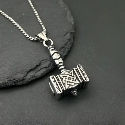 Retro Viking Thor’s Hammer Pendant Necklace